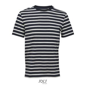SOL'S Legend Unisex Οργανικό T-shirt Ριγέ (Navy/Off-White)