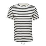SOL'S Legend Unisex Οργανικό T-shirt Ριγέ (Off-White/Navy)